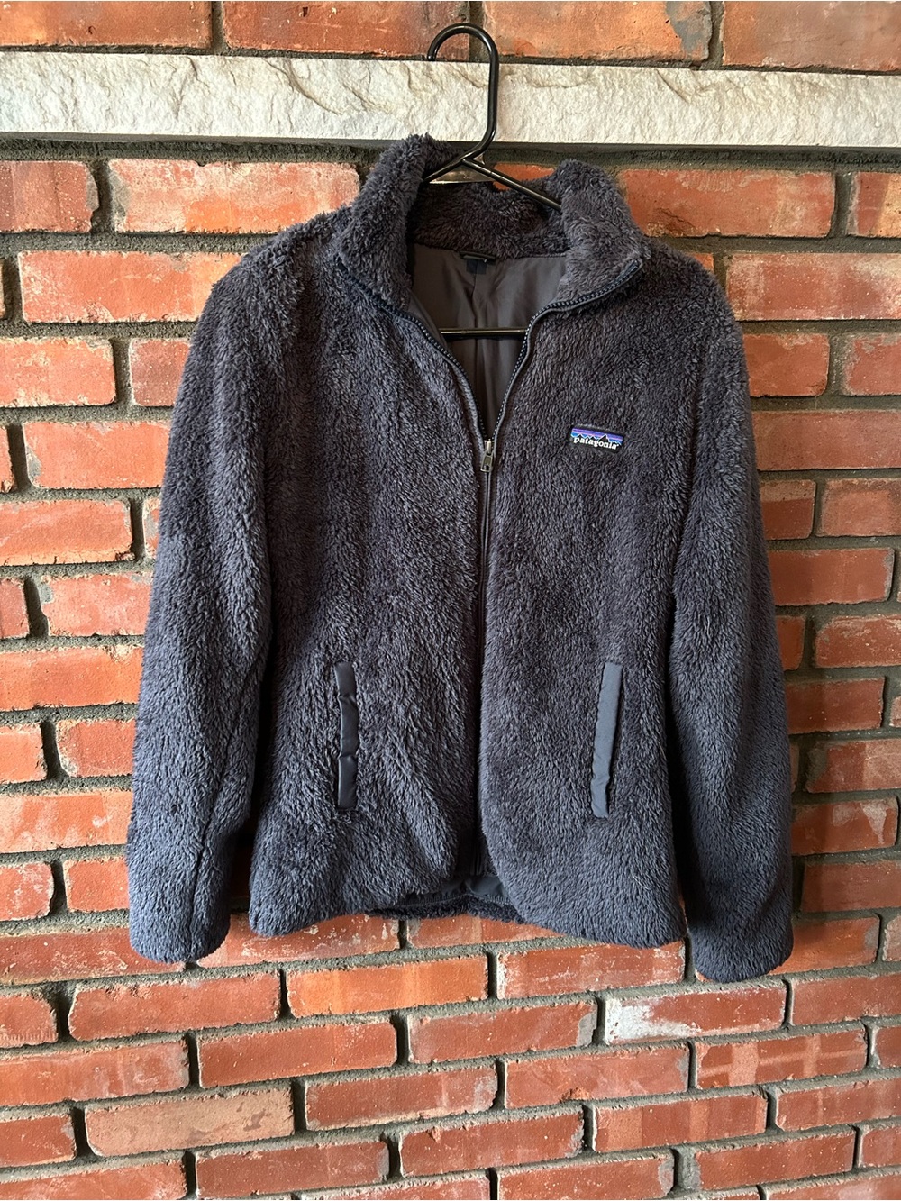 Patagonia Dark Gray Plush Full-Zip Fleece Jacket
